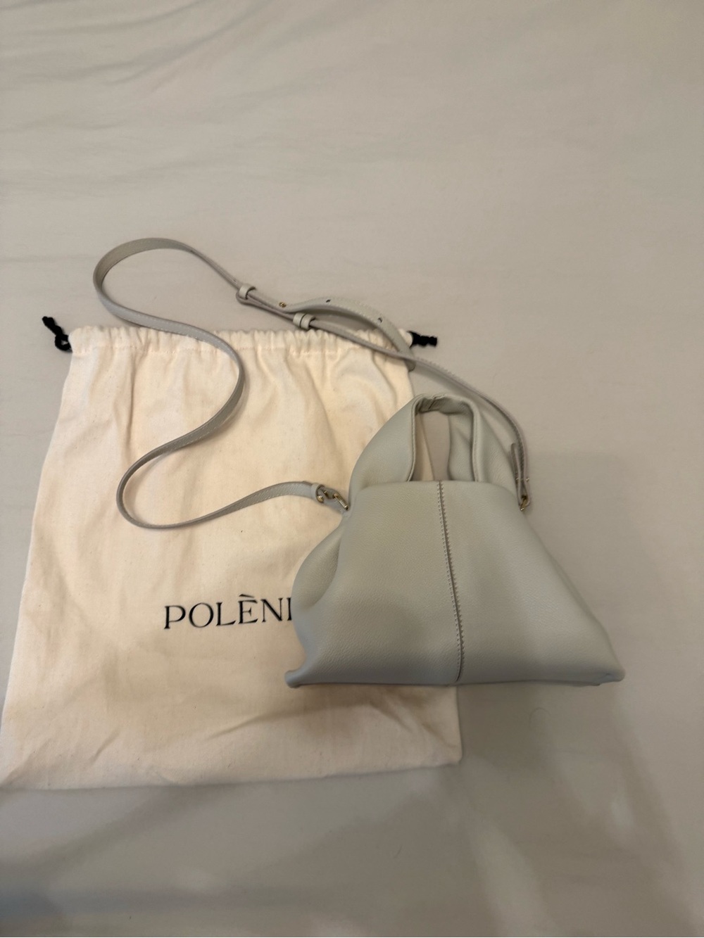 Polène mini Numero Nuef Crossbody Bag in Chalk (Light Gray)